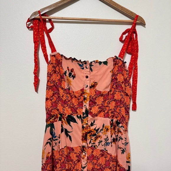 Free People Floral Lover Boy Maxi Dress Size 8 long button down - Picture 3 of 9